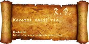 Kerezsi Valéria névjegykártya